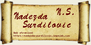 Nadežda Šurdilović vizit kartica